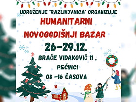 Sutra počinje novogodišnji humanitarni bazar Razlikovnice